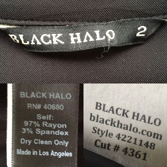 (SOLD) BLACK HALO Black Long Sleeve Pants Jumpsuit 2 - Picture 9 of 9